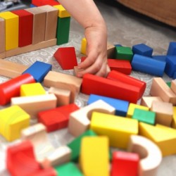 TOOKY TOY Wooden Colorful Blocks for Assembling Montessori Figures