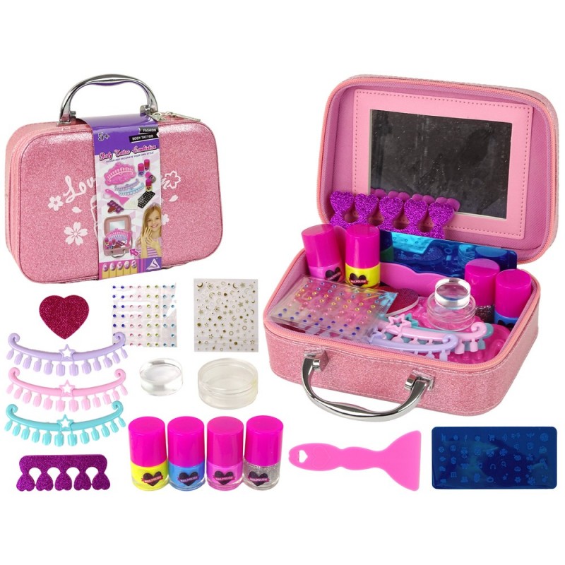 Makeup and Nail Set in Suitcase Pink