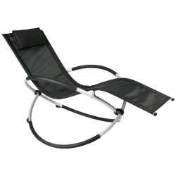 Deck chair FUN black