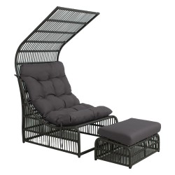 Кресло для отдыха CHESTNUT с табуреткой, темно-коричневый