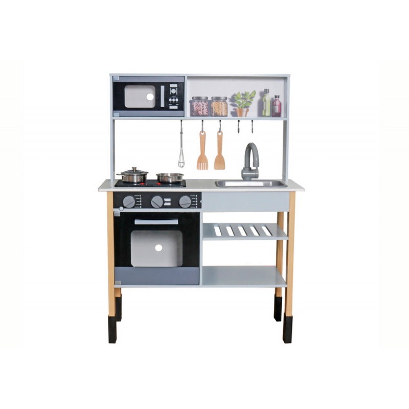 Basia Gray Wooden Kitchen Battery Operated