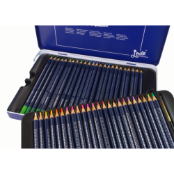 Set of 48 Watercolor Pencils Metal Container