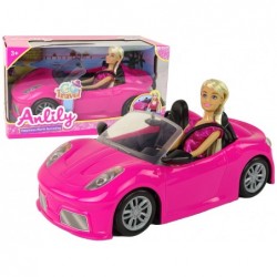 Pink Sports Car Doll Set
