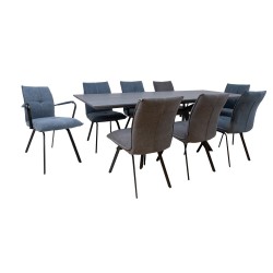 Dining set EDDY-2 table, 8 chairs (10338, 10339)