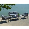 Garden furniture set LEVINE table, sofa and 2 chairs, black