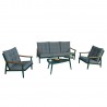 Garden furniture set CAVINE table, sofa and 2 chairs, green