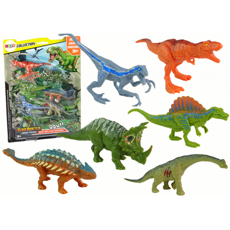 Set of Dinosaur Figurines 6 pieces Colorful