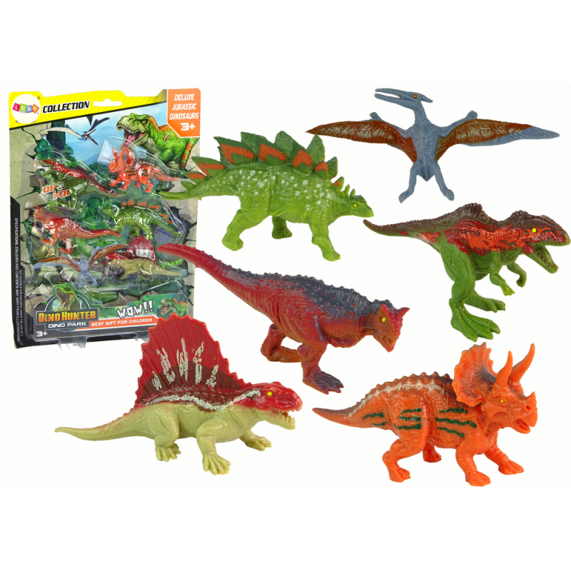 Set of Dinosaur Figurines 6 pieces Colorful