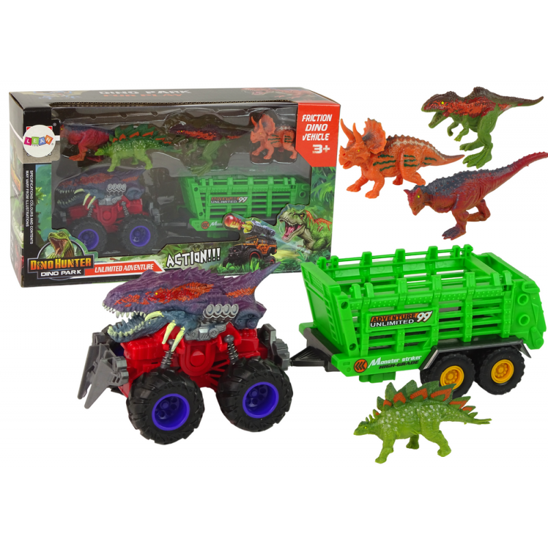 Vehicle with a Dinosaur Theme Trailer 4 Dinosaur Pieces