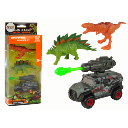 Dinosaurs Figures Set Car Rocket Green