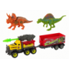 Dinosaurs Set Rocket Car With Trailer Yellow