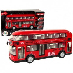 Red double-decker bus with...