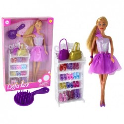 Lucy Doll Purple Glitter Dress Set Shoes