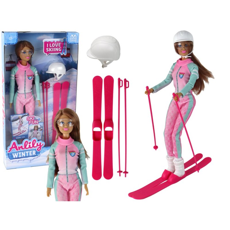 Anlily Skier Doll Ski Set Skis