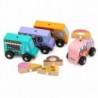 VIGA Wooden Set Food Trucks Pastry shop vehicles 4 cars