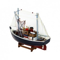 Wooden Navy Blue Collector's Model Ship