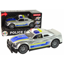 Car Police 1:14 Lights Sounds Silver