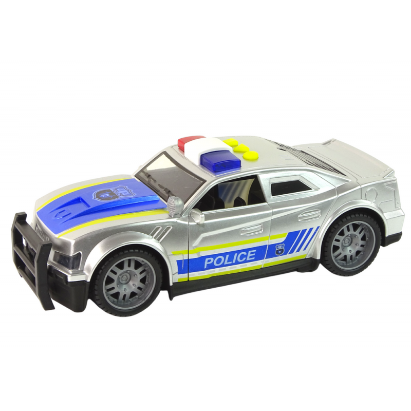 Police Car 1:14 Friction Drive Sounds Light Silver, Toys \ Cars