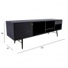 TV table LUXEMBOURG 150x40xH50cm, black