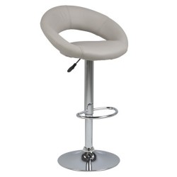 Барный стул PLUMP 56x50xH100см, сиденье и спинка  кожзаменитель, цвет  taupe, ножка  хромированная