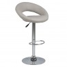 Барный стул PLUMP 56x50xH100см, сиденье и спинка  кожзаменитель, цвет  taupe, ножка  хромированная