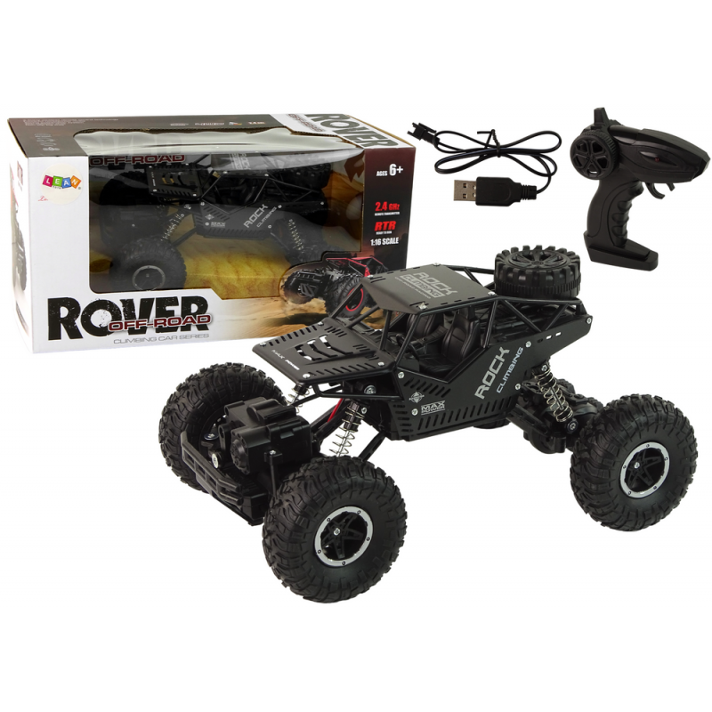RC Rover 1:16 Car Black Remote Controlled Vehicle