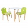 Kids set HAPPY table, 2 chairs, white green