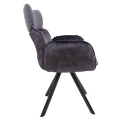 Chair EDDY with armrests, dark grey
