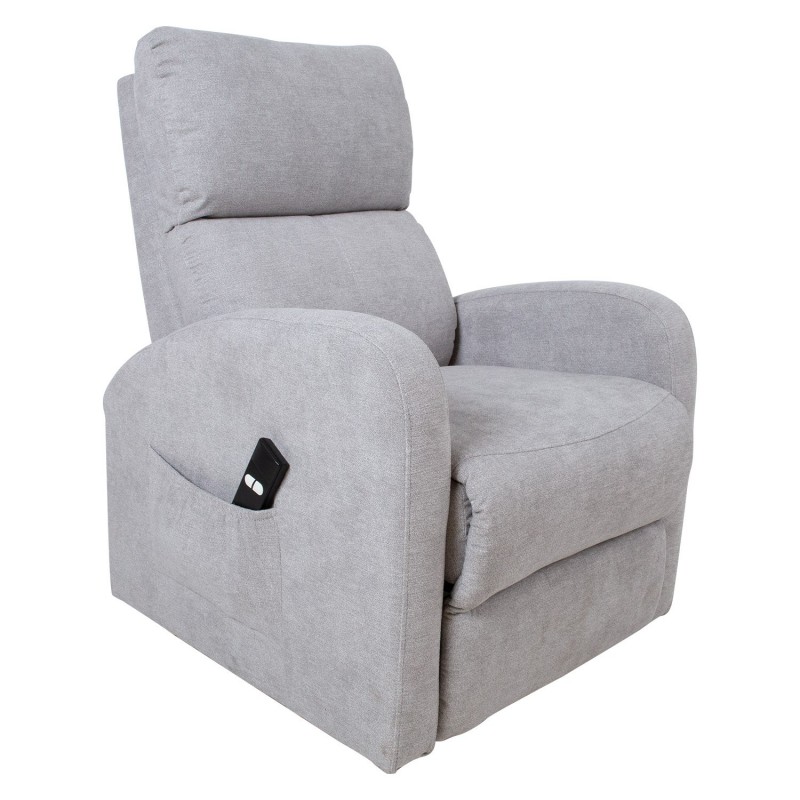 Recliner armchair BARNY with lifting mechanism, light grey