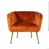 Кресло TUCKER 78x71xH69см, материал покрытия  бархат, цвет  охрой, ножки  нержавеющая сталь золотого цвета