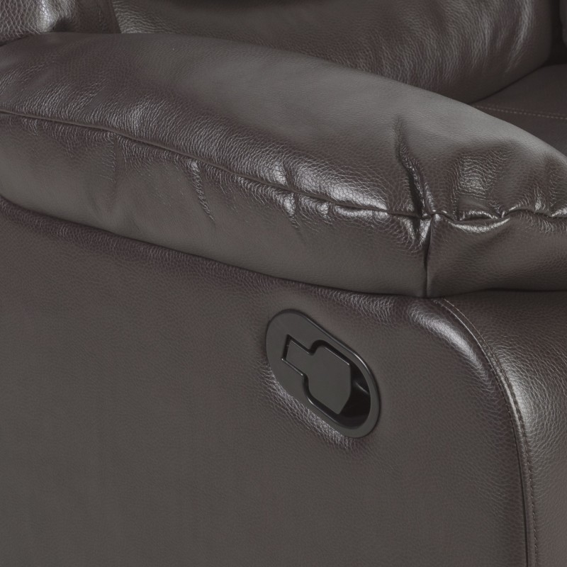 Armchair DIXON recliner, brown imitation leather