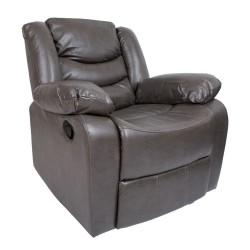 Armchair DIXON recliner, brown imitation leather