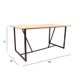 Dining table AMSTERDAM 160x90xH75cm, oak black