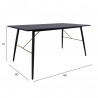 Dining table LUXEMBOURG 160x90xH75cm, black
