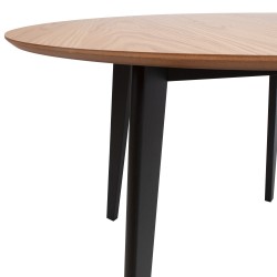 Dining table ROXBY, D105xH76cm, oak black