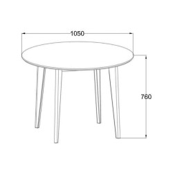 Söögilaud ROXBY D105xH76cm, tamm