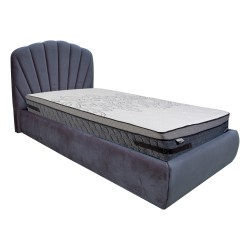 Bed EVA with mattress HARMONY DELUX 90x200cm, grey velvet