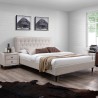 Кровать EMILIA с матрасом HARMONY DUO (86741) 90x200см, обивка из мебельного текстиля, цвет  светло-бежевый