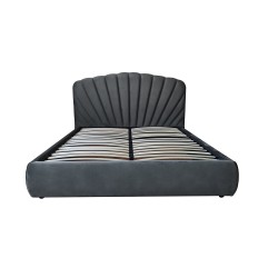 Bed EVA 160x200cm, grey velvet