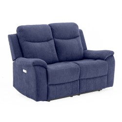 Recliner sofa MILO 2-seater, blue
