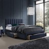 Кровать GRACE 160x200cм, с ящиками и матрасом HARMONY TOP, синяя