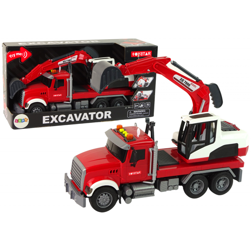 Truck With Excavator Tractor Excavator Sound Lights