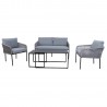 Garden furniture set LEVINE 2 tables, sofa and 2 chairs, grey