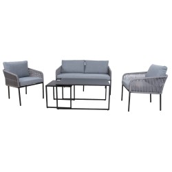 Комплект садовой мебели LEVINE стола, диван и 2 кресла, серый