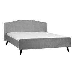 Bed LAURA 160x200cm, with mattress, light grey