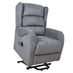 Recliner armchair BARRY with lifting mechanism, grey