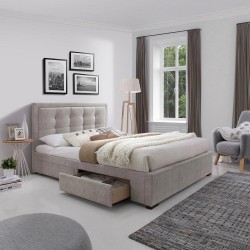 Bed DUKE 160x200cm, with mattress HARMONY DELUX, beige