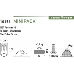 Tent Minipack 2, blue/darkgrey