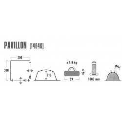 High Peak pavilion Pavillon 3x3, helehall/tumehall