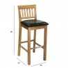 Барный стул LAURA 40x40xH72 99cм, сиденьие  кожзаменитель, цвет  тёмно-коричневый, дерево  дуб, обработка  промасленный